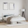 vidaXL Bed Frame White Powder-Coated Steel Full Bed Frame Rectangular