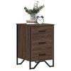 vidaXL Bedside Cabinet Brown Oak Engineered Wood and Metal Medium