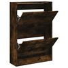 vidaXL Shoe Cabinet Smoked Oak Engineered Wood Slim Shoe Cabinet