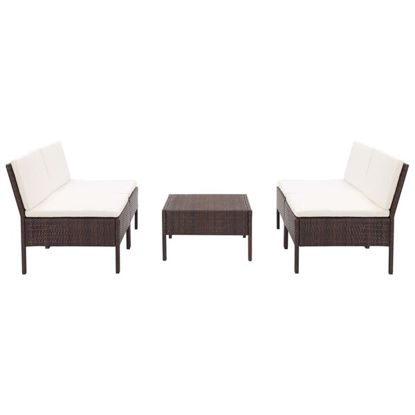 vidaXL Garden Sofa Set Brown PE Rattan 5-piece Modular Garden Sofa Set