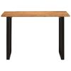 vidaXL Dining Table Acacia Wood Natural, Black