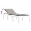 vidaXL Sun Lounger White Polypropylene Standard Adjustable Armrests