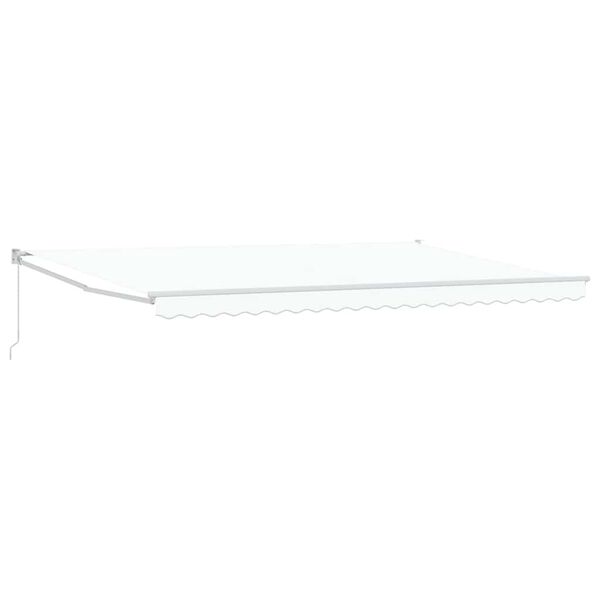vidaXL Retractable Awning White 196.85" x 118.11" Fabric and Metal