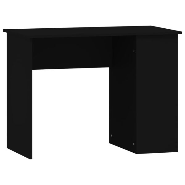 vidaXL Desk Black Engineered wood Medium Desk Rectangular Modern