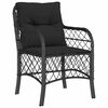 vidaXL Garden Dining Set Black PE Rattan 7 Piece Removable Covers