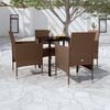 vidaXL Garden Dining Set Brown and Black
