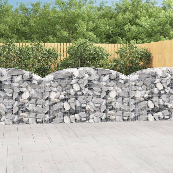 vidaXL Gabion Basket Silver Galvanized Iron 78.7 x 19.7 x 47.2 in