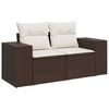 vidaXL Garden Sofa Set Brown PE rattan 11 Piece Adjustable Armrests
