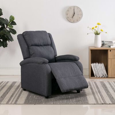 vidaXL Recliner Chair Dark Gray Fabric