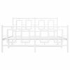 vidaXL Bed Frame White Powder-coated steel Double Bed Frame