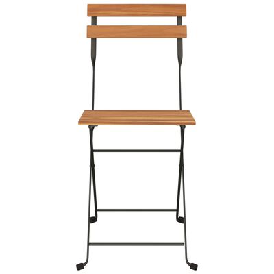vidaXL Folding Bistro Chairs 4 pcs Solid Wood Teak and Steel