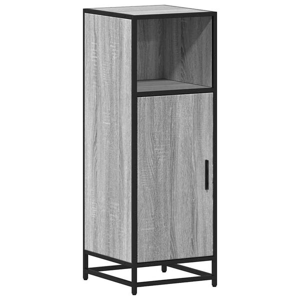 vidaXL Bathroom Cabinet Grey Sonoma Engineered wood, Metal Narrow