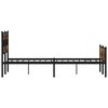 vidaXL Bed Frame Smoked Oak Steel Full Bed Frame Rectangular Modern