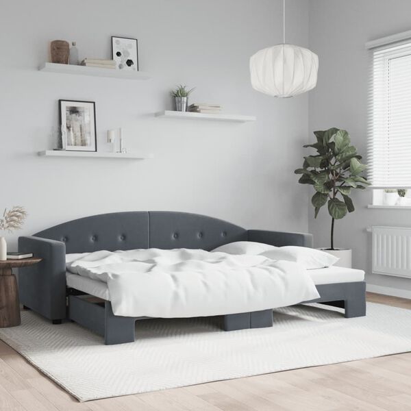 vidaXL Daybed With Trundle Dark Gray