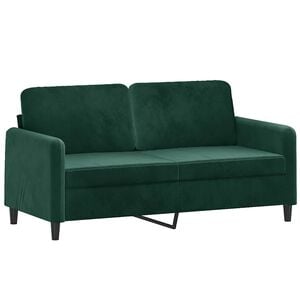 vidaXL 2-seater Sofa Dark Green Velvet, Metal, Textilene 2-seater