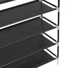 vidaXL Shoe Rack Black Metal and non-woven fabric Tall Lightweight