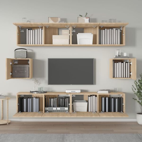 vidaXL TV Cabinet Set 6 Pieces Sonoma Oak Engineered Wood