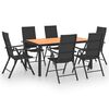 vidaXL Dining Set Black and Brown PE rattan, WPC, aluminum Medium