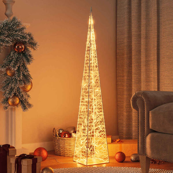 vidaXL Christmas Light Cone Warm White Acrylic 47.2 in