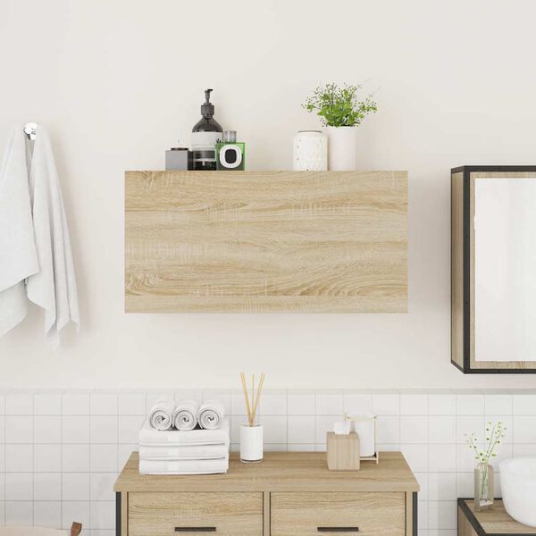 vidaXL Bathroom Wall Cabinet Sonoma oak Engineered wood Medium