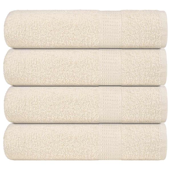 vidaXL Bath Towel Set of 4 Cream 100% Cotton Large Bath Towel
