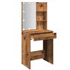 vidaXL Dressing Table Old wood Engineered wood, Mirror Standard