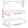 vidaXL Kitchen Trolley MONZA 33.1"x15.7"x34.8" Solid Wood Pine