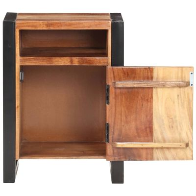 vidaXL Bedside Cabinet 15.7"x13.8"x21.7" Solid Acacia Wood in Sheesham Finish