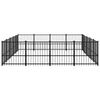 vidaXL Dog Kennel Black Powder-coated steel Extra Large Sturdy