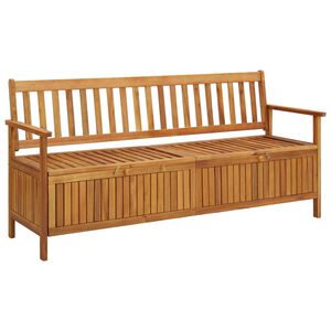 vidaXL Storage Bench Natural Wood Solid Acacia Wood Large Storage Bench