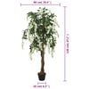 vidaXL Artificial Wisteria Tree Green and White Textile Fibre, Wood, Plastic