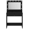 vidaXL Dressing Table Black Oak 79 x 41 x 135 cm Engineered Wood