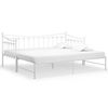 vidaXL Pull-out Sofa Bed Frame without Mattress White Metal 90 x 78.7 "