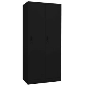 vidaXL Wardrobe Black Steel 31.5x19.7x70.9 in Wardrobe Rectangular
