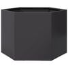 vidaXL Garden Planter Black Steel Medium Planters Garden Planter