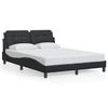vidaXL Bed Frame with LED without Mattress "Zadar" Black 53.9"x74.8"