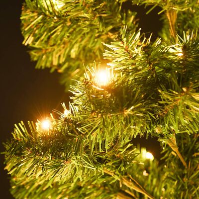 vidaXL Swirl Pre-lit Christmas Tree with Stand Green 6 ft PVC