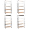 vidaXL 5-Layer Shelves 4 pcs Silver Steel&Engineered Wood