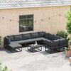 vidaXL Garden Sofa Set with Cushion 11 pcs Black Aluminium