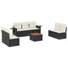 vidaXL Garden Sofa Set Black PE Rattan Large Adjustable Feet