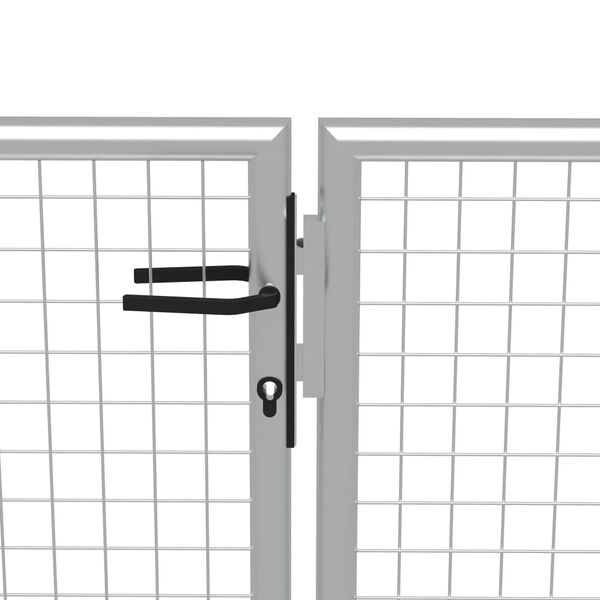 vidaXL Garden Gate Galvanised Steel 157.5x68.9" Silver