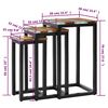 vidaXL Nesting Table Set of 3 Brown and Transparent