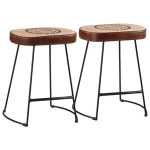 vidaXL Bar Stool Set of 2 Dark Brown