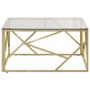 vidaXL Coffee Table Gold Stainless Steel Medium Coffee Table Square