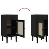 vidaXL Bedside Cabinet Black Solid pine wood, Poly rattan 31.5 in