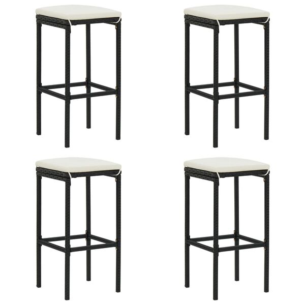 vidaXL Garden Bar Set Black, Cream
