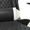 vidaXL Gaming Chair with Footrest Black and White Faux Leather
