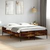 vidaXL Bed Frame Smoked Oak Engineered Wood, Metal King Size Durable