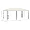 vidaXL Gazebo Cream Polyester Large Durable Gazebo Rectangular