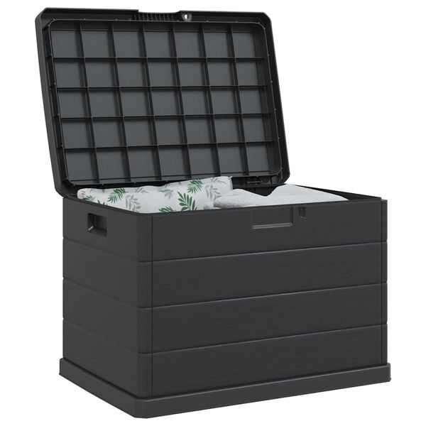 vidaXL Garden Storage Box Anthracite 30.51 x 21.46 x 20.87 in Plastic